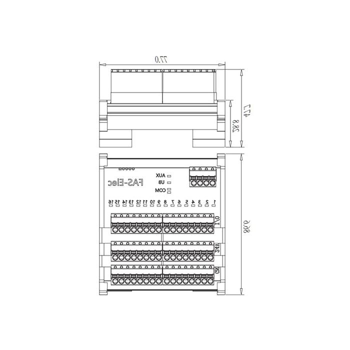 IP20, IO-Link Hub, NPN, 16 x DI/DO configurable, terminal module, 00BS16S