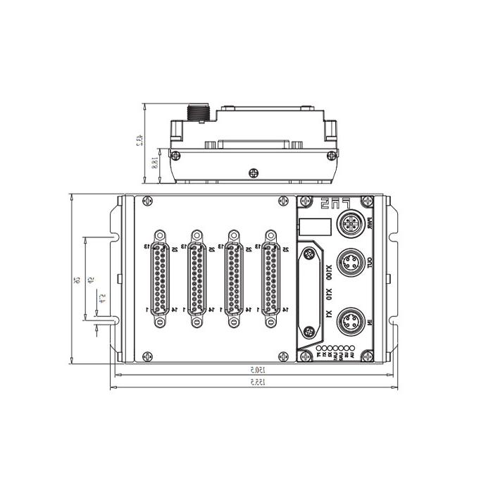 Modbus-RTU protocol, IP20, 64DI/DO adaptive configuration, NPN, D-Sub interface, Remote module, 009M91